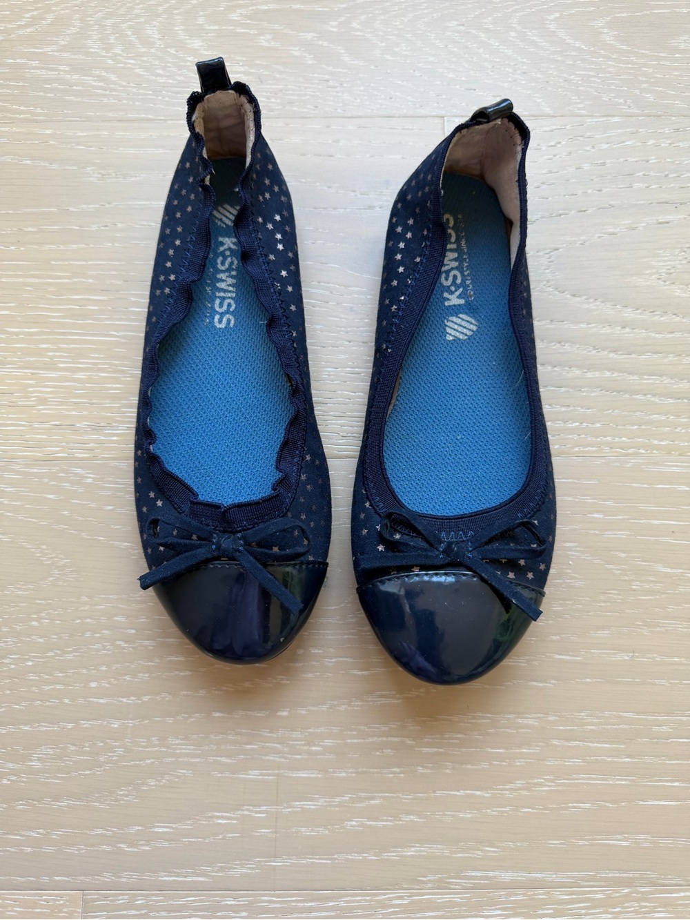K-Swiss kids’ Girls Navy Star-Print Ballet Flats US Size 2